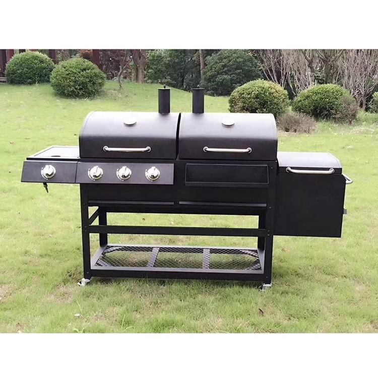 Outdoor Garden Large Gas And Charcoal Grill Combo Smokeless Barbecue BBq Commercial Grill